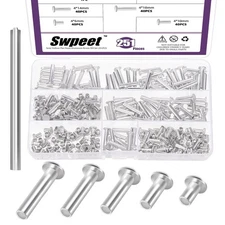 251Pcs Flat Head Rivets Assortment Kit: 5 Sizes for Craft &