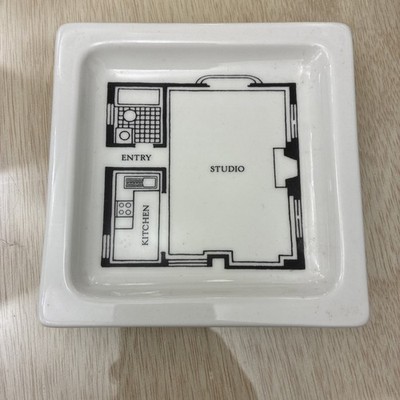 Fishs Eddy Studio Floorplan Bread and Butter 5  Dish Discontinued