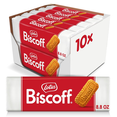 Lotus Biscoff, Caramelized Biscuit Cookies, Non GMO + Vegan - 8.8 Ounce (Pack of