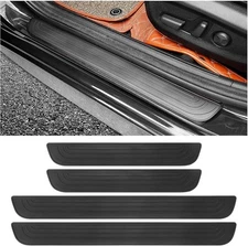 4PCS Car Door Sill Protector,Anti-Scratch Rubber Width 2.36", Black 