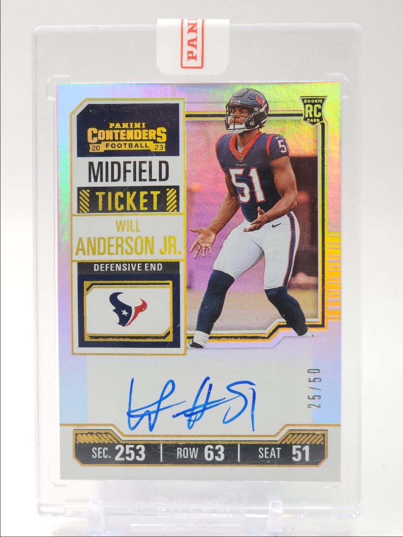 WILL ANDERSON JR. 2023 CONTENDERS ROOKIE MIDFIELD TICKET RC AUTO /50 Q5700