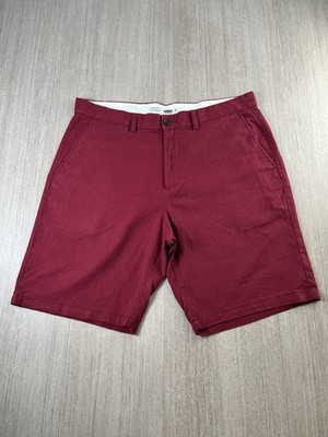 Old Navy Ultimate Slim Chino Shorts Herren 36 Burgund Rot Baumwolle Stretch