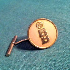 Vintage General Electric Company BB Award Pin Gold Tone Metal Lapel Pin Tie-Tack