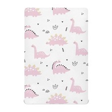 Fitted Crib Sheets Baby Pink Dinosaurs Stretchy Portable Playard Sheets for B...