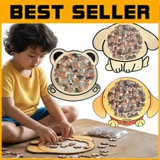 115-Piece Morandi-Colored Dog Shaped Wooden Jigsaw Puzzle JQ