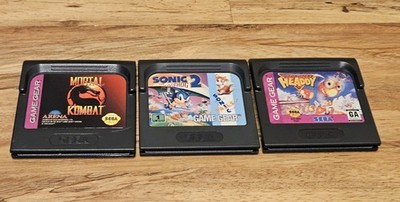 Lot of 3 Sega Game Gear Games - Mortal Kombat, Sonic 2, Dynamite Headdy - 