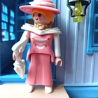 Playmobil Western -@ Elegant Wild West woman in pink white sleeve dress