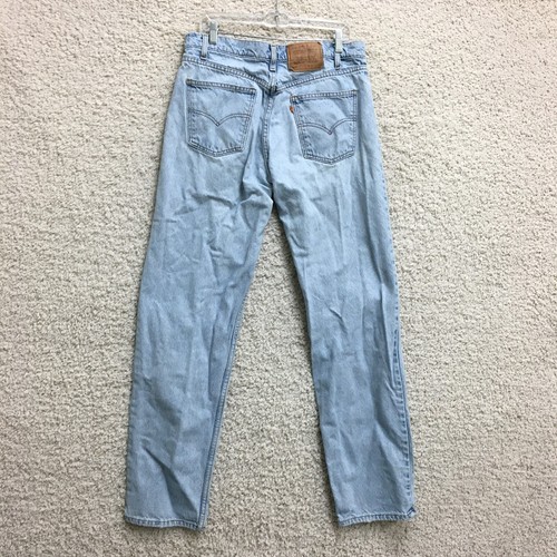 VINTAGE Levis 550 Jeans 36x36 Herren blau orange Tab Relaxed Fit helle Waschung Denim - Bild 9 von 16