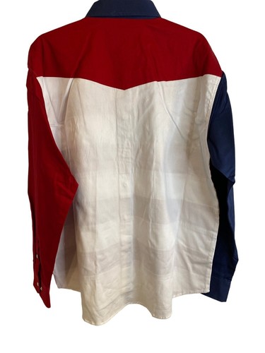 Larro Men's United States Flag Western Shirt Size XXL NWT - Picture 2 of 6
