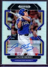 JACOB BERRY 2022 Panini Prizm Draft Picks Base Autographs Silver #6 AUTO (B178)