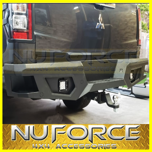 STEEL REAR BULLBAR 4X4 4X2 SUITS MITSUBISHI TRITON MR (2018-2022) - DERIVE RE... - Picture 1 of 2