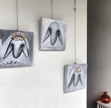 TRIPTYCH - 3 Menashe Kadishman- 3 Original Signed Front and verso