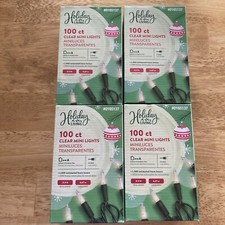 Holiday Living 100 ct-Clear Mini Lights Indoor/Outdoor Christmas Lot Of 4 Boxes