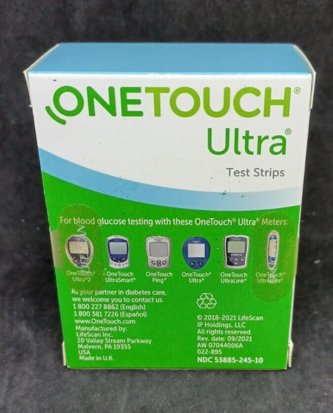 100 One Touch Ultra Glucose Test Strips Exp4/30/2024 SEALEDmany