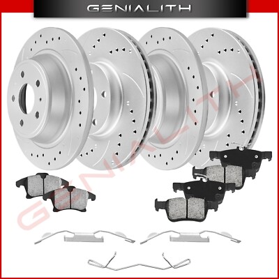 Front & Rear Disc  Rotors Brake Pads for 2013 - 2016 Ford Fusion Lincoln MKZ