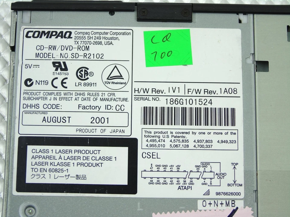 Notebook Compaq DVD-ROM/CD-RW Combo Drive Moldura Preta - SD-R2102 - Imagem 3 de 4