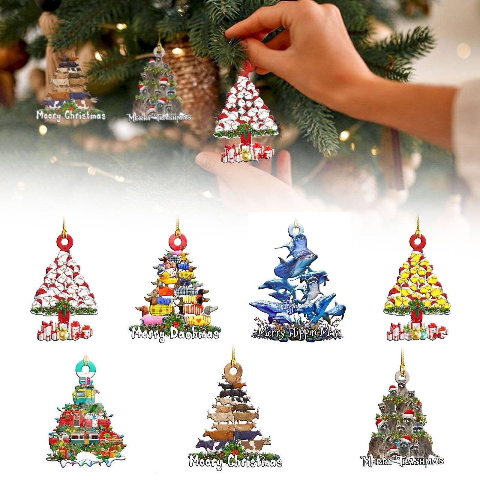 Items Christmas Tree Decorations Hanging Xmas Pendant Animals Decorate Ornaments