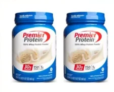 Premier Protein 100% Whey Protein Powder, Vanilla Milkshake 17 SERVING- 2 PACK