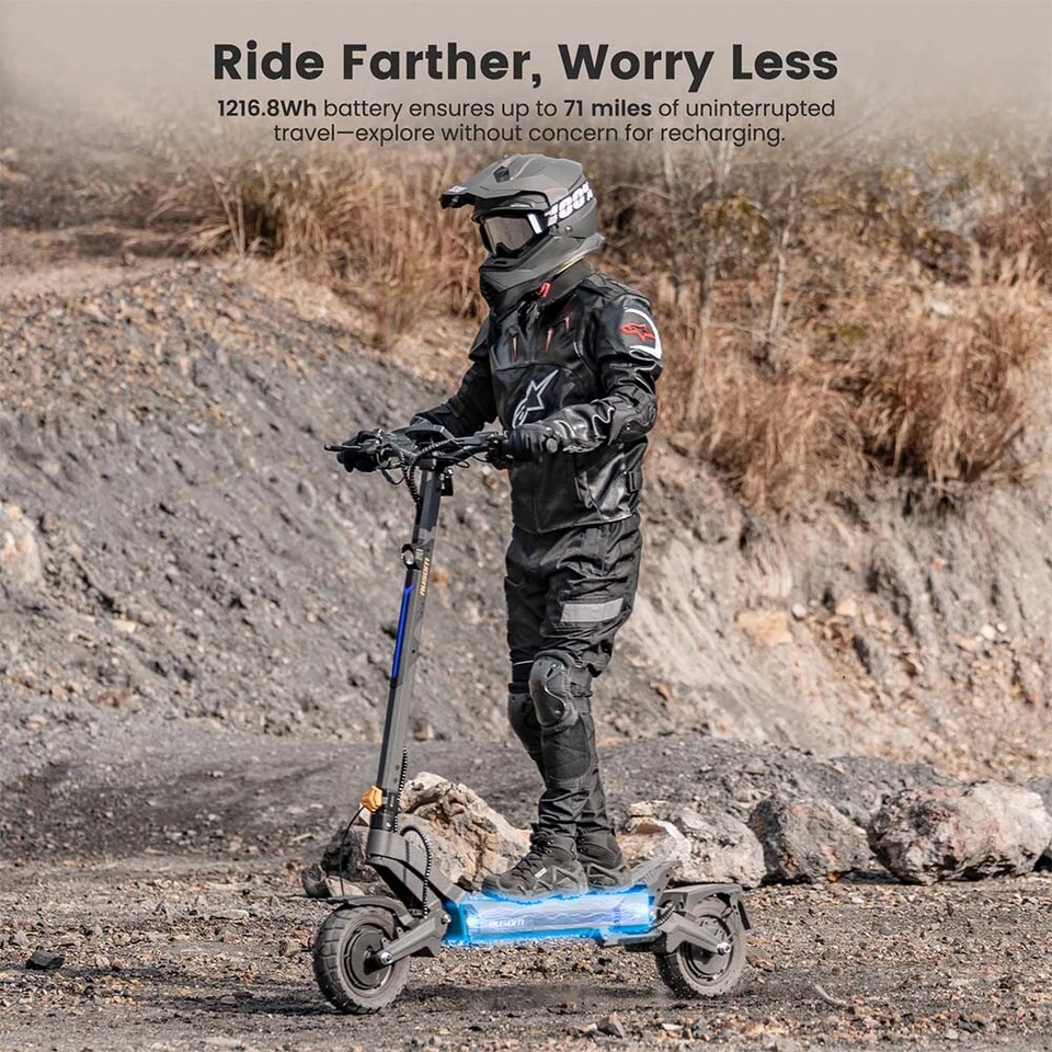 Ausom DT2 Pro Adult Electric Scooter,2*1100W Motor,115km Max Range,10*3.0in Tire - Image 3 of 4