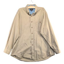 Chaps Ralph Lauren Dress Shirt Men's Tan 16.5 34/35 Long Sleeve Cotton