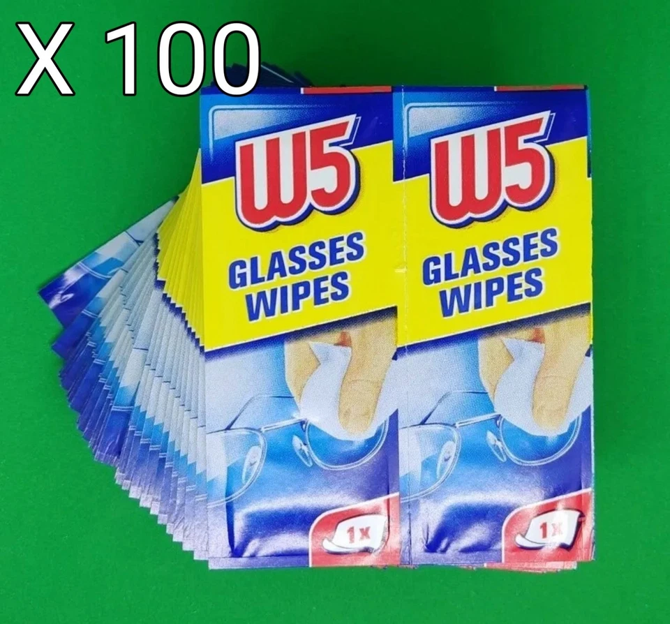 ✅108x Glasses Wipes Individual W5 Glass Optical Phone Tablet Camera Lense Screen