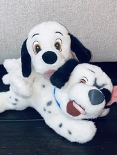 Disney Store 101 Dalmatians Plush Puppy Dog Stuffed Animal Lot Blue  Red Collar