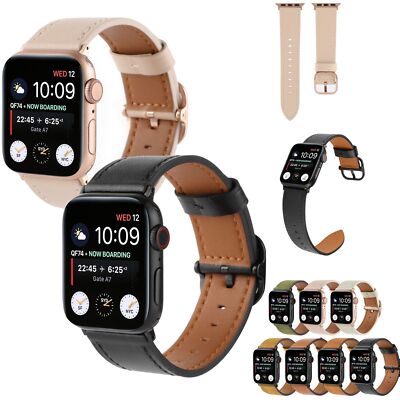 Men Women Genuine Leather Replacement Band fr iWatch Series Ultra SE  38/49mm