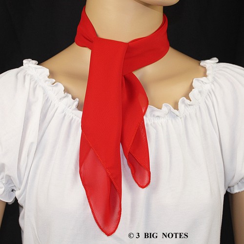 RED 50s Style Square Scarf for Poodle Skirt/ Sock Hop - Picture 2 of 2
