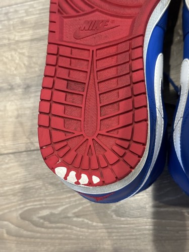 NIKE Air Jordan 1 Men’s Detroit Pistons Basketball Shoes 13 Blue Red 554724-407 - Picture 6 of 13