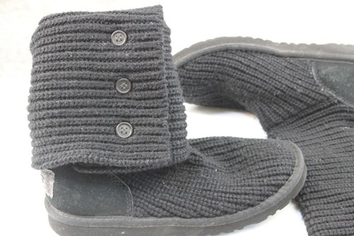 Bottes Ugg taille 6 noires en maille haute F3011H - Photo 3/8