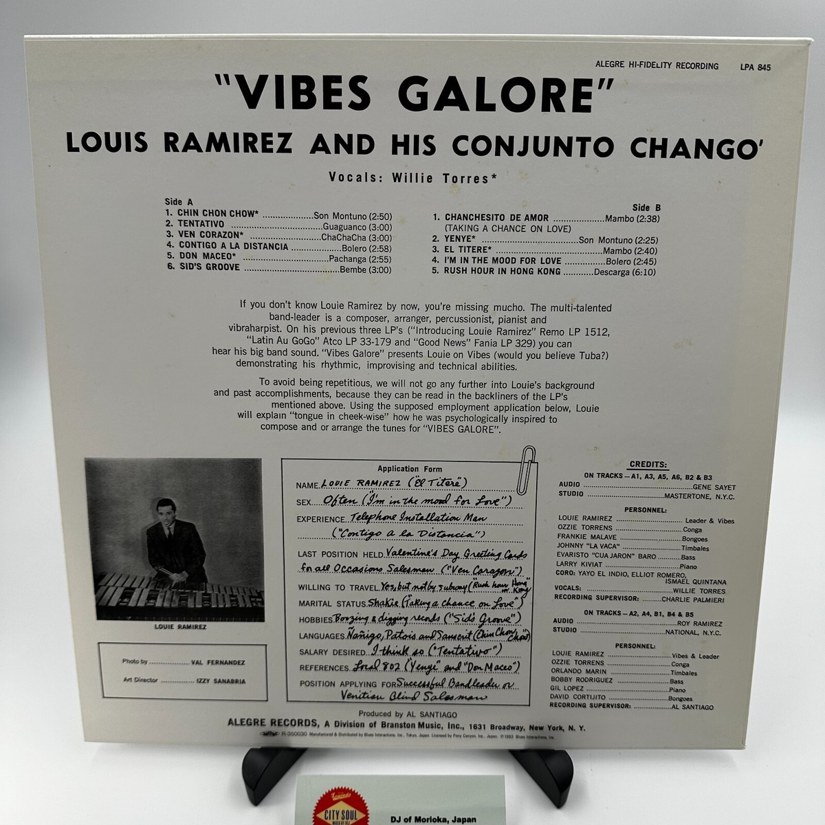 その他 LP Louie Ramirez And His Conjunto Chango Vibes Galore PLP6564 ALEGRE Japan /00260 Louie Ramirez And His Conjunto Chango – Vibes Galore – Vinyl