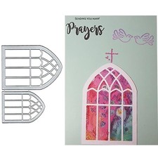 Window Frame Metal Die Cuts Dies Stencil, 2pcs Window Frame Cutting Dies Cut ...