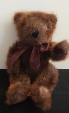 Shaggy Dark Brown Teddy Bear by Plush Factory 13 Inches
