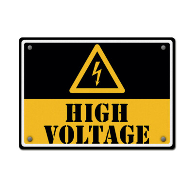 Horizontal Metal Sign High Voltage Clean Weatherproof Street Signage
