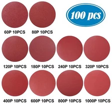 100x 6 in PSA Adhesive Sanding Disc 60-1000 Grit DA Sander Sandpaper Sticky Back