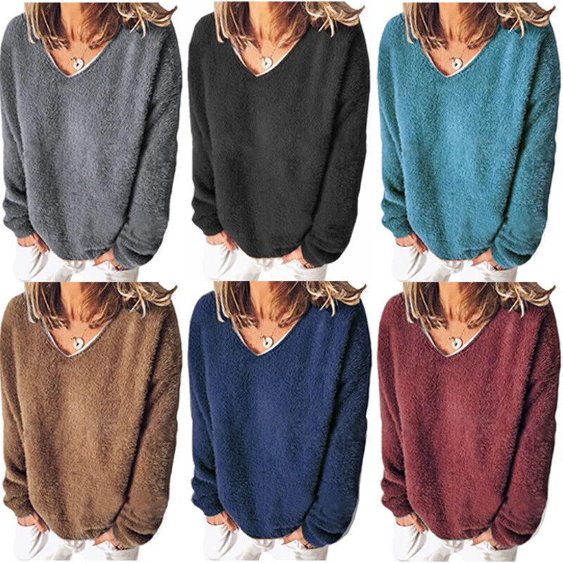 Womens v 2024 neck sweatshirt