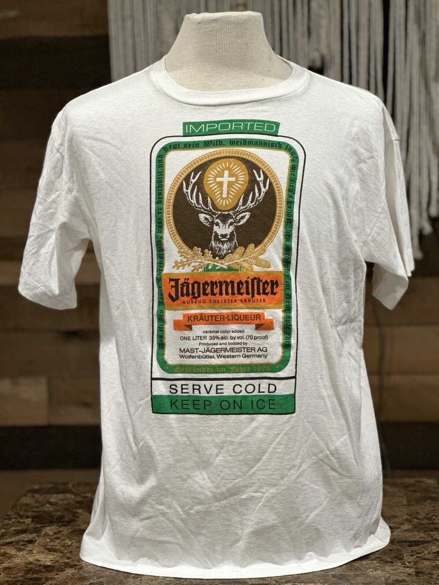 Jagermeister Vintage T Shirt Mens XL White German Liqueur Jagermeister Vintage T Shirt Mens XL White German Liqueur