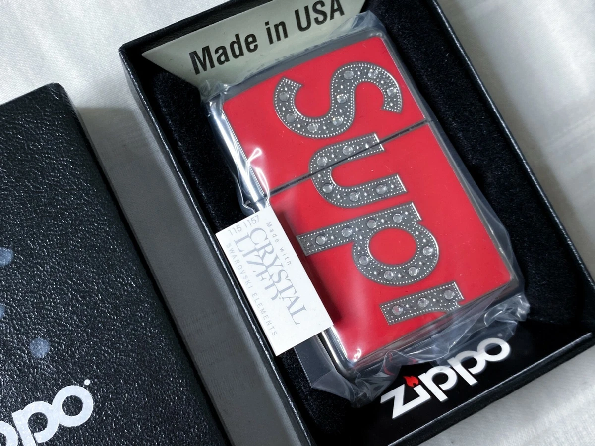 Supreme x Swarovski Crystal Red Zippo Lighter FW20 Box Logo