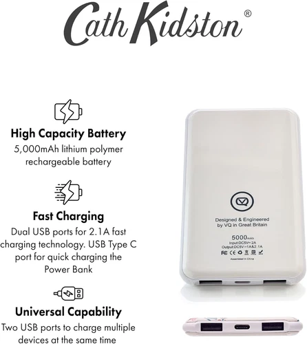 5000mAh Power Bank Dual Output Charger for Apple,Samsung,Cath Kidston Bee - Bild 3 von 6