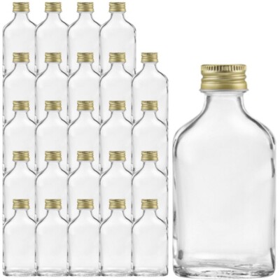 25 Glasflaschen 20 ml Mini-Flaschen zum befüllen  Taschenflasche Flachmann SVG