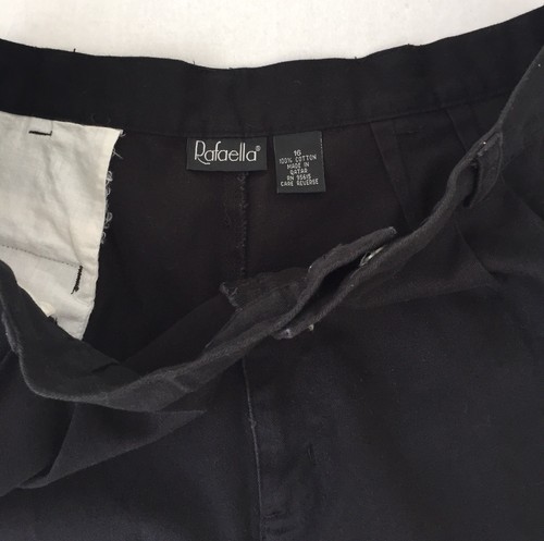Shorts Black Size 16 Rafaella Pockets Pleats Belt Loops Casual Summer Soft - Picture 5 of 5