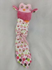 Baby Ganz Pink Owl Plush Lovey Security Blanket BG2889 Stuffed Animal Toy
