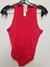 Victoria's Secret 11235202 Base Stretch High-Neck Bodysuit Sz XL Red 3ET8