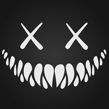 Dämon Smiley Gesicht Auto Aufkleber Heckscheibenaufkleber Tuningaufkleber 40 cm