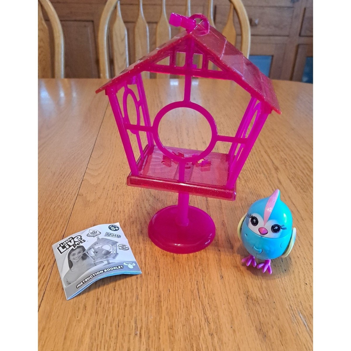 Little live pets bird with bird house and instructions sings