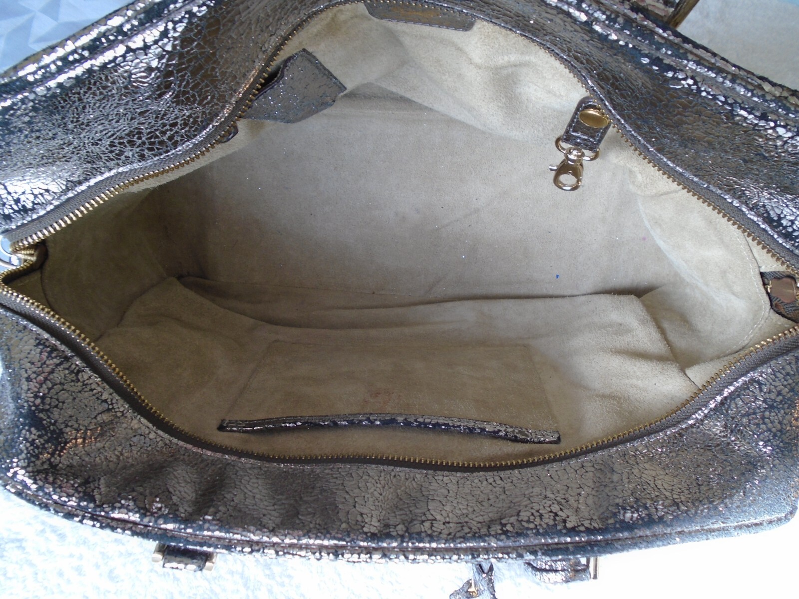 ANYA HINDMARCH.TOTE BAG.SILVER GLITTER.RARE.LOCKABLE.DOUBLE TOP HANDLES. eBay