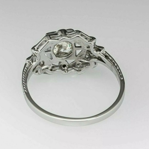 Vintage 2.50 Ct Diamond Edwardian Art Deco Engagement 14K White Gold Finish Ring - Picture 6 of 11