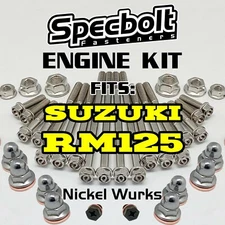 RM125 Engine Bolt Kit for Suzuki RM 125 Specbolt Nickel Wurks Fasteners Ti Look