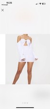 Pretty Little Thing White Bardot Tortoiseshell Body on Dress Size 6