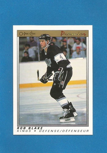 Rob Blake RC HOF 1990-91 O-PEE-CHEE OPC Premier NHL Hockey #6 (NM+) Los Angeles